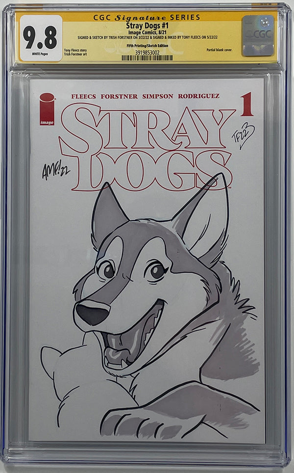 Stray Dogs #1 | Sketch by Trish Forstner of Pun Dog | CGC 9.8