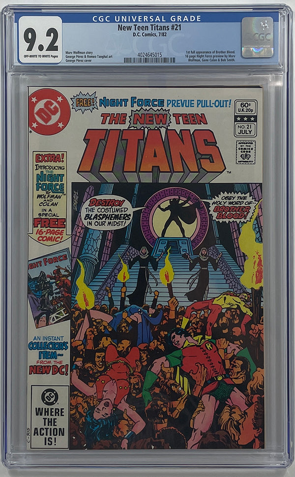 New Teen Titans #21 | 1st app of Brother Blood | CGC 9.2