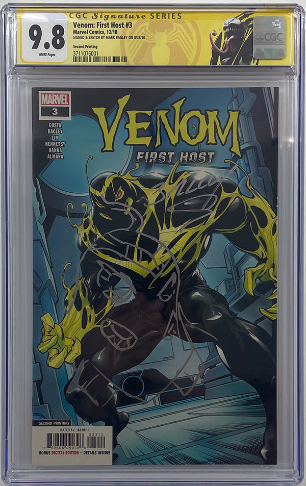 Venom: First Host #3 | 2nd Print | Signed + Remarked by Mark Bagley | CGC SS 9.8