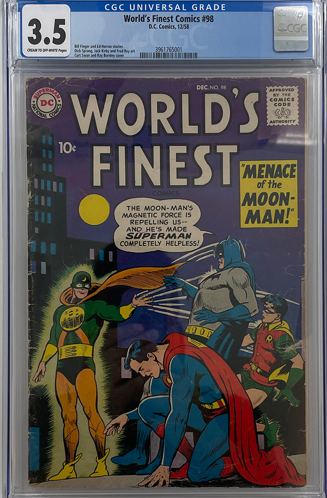 Worlds Finest Comics #98 (1958) | 1st app of Moon Man | CGC 3.5