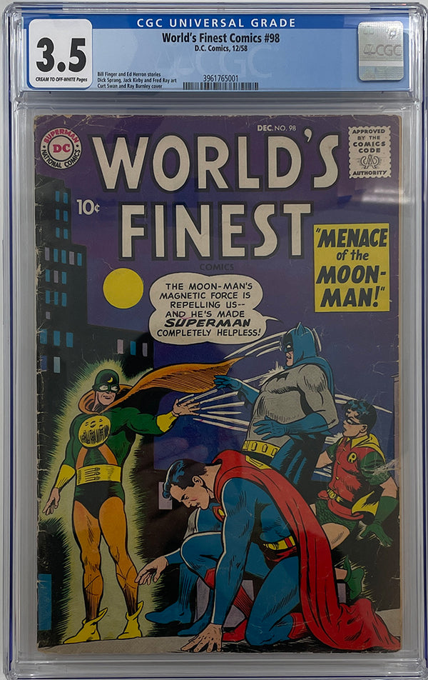 Worlds Finest Comics #98 (1958) | 1st app of Moon Man | CGC 3.5